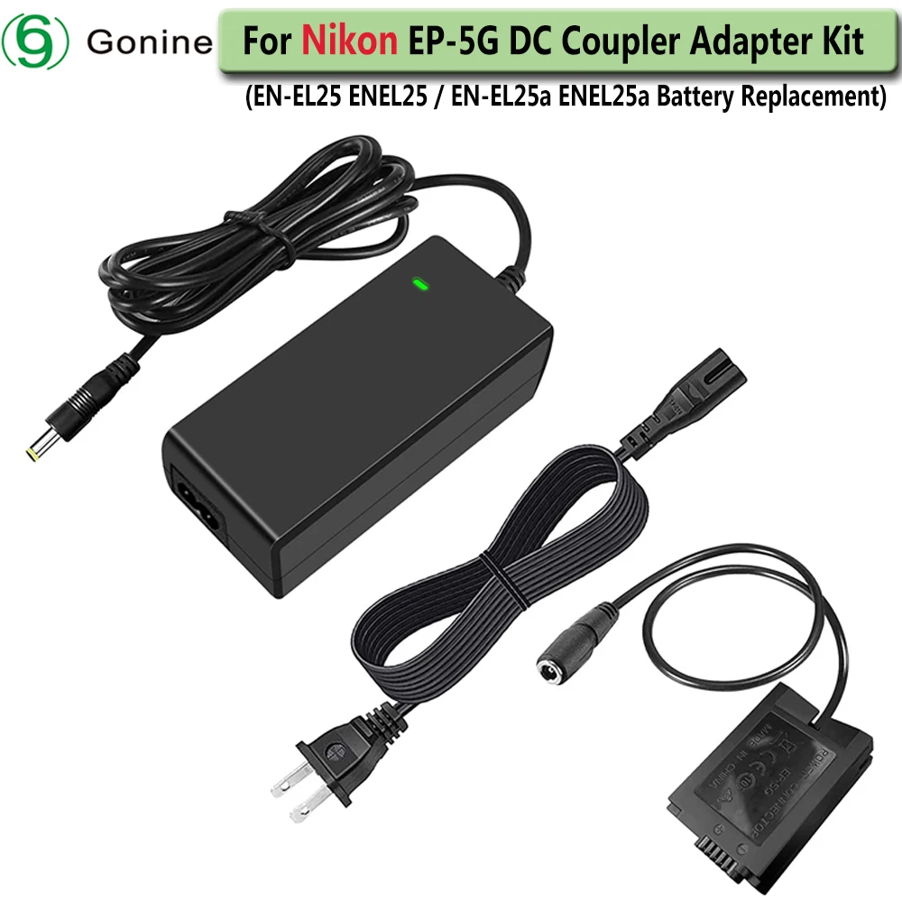 EP-5G DC Coupler EN-EL25 ENEL25 EN-EL25a ENEL25a Dummy Battery EH-5 AC Power Supply Adapter for Nikon Z fc Zfc Z50 Cameras