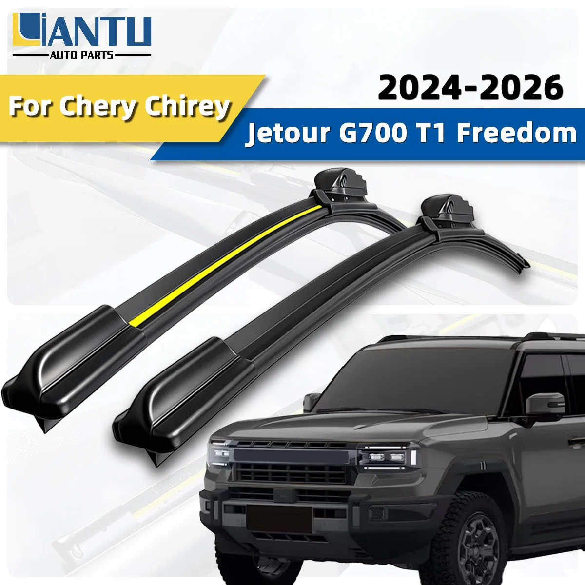 2 Stück Frontscheibenwischer passend für Chery Chirey Jetour G700 T1 Freedom 2024-2026, langlebig, hochwertig, geräuscharm, sanft