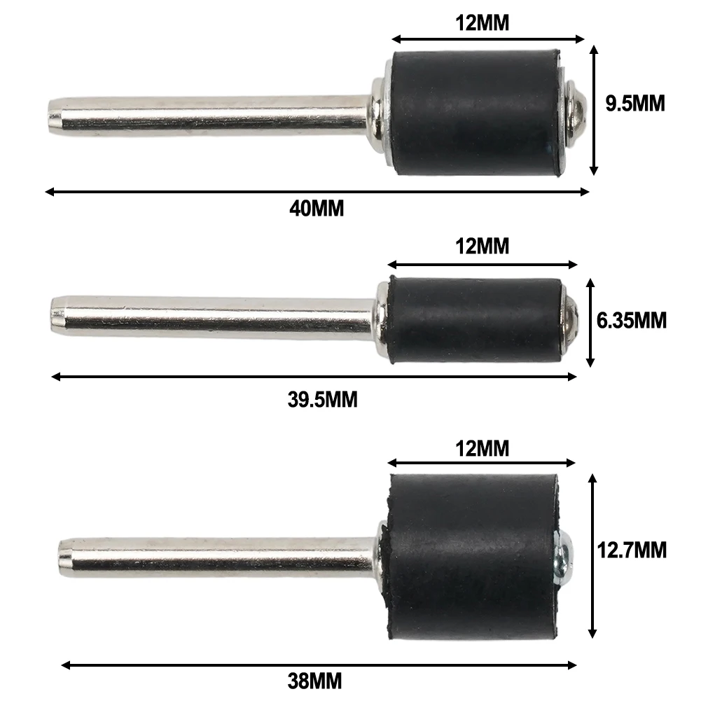 Grinding Wheel Sanding Mandrels Sandpaper 1/8 Inch Shank 6.35/9.5/12.7mm 6pcs Circle Drill Drum For Rotary Tool