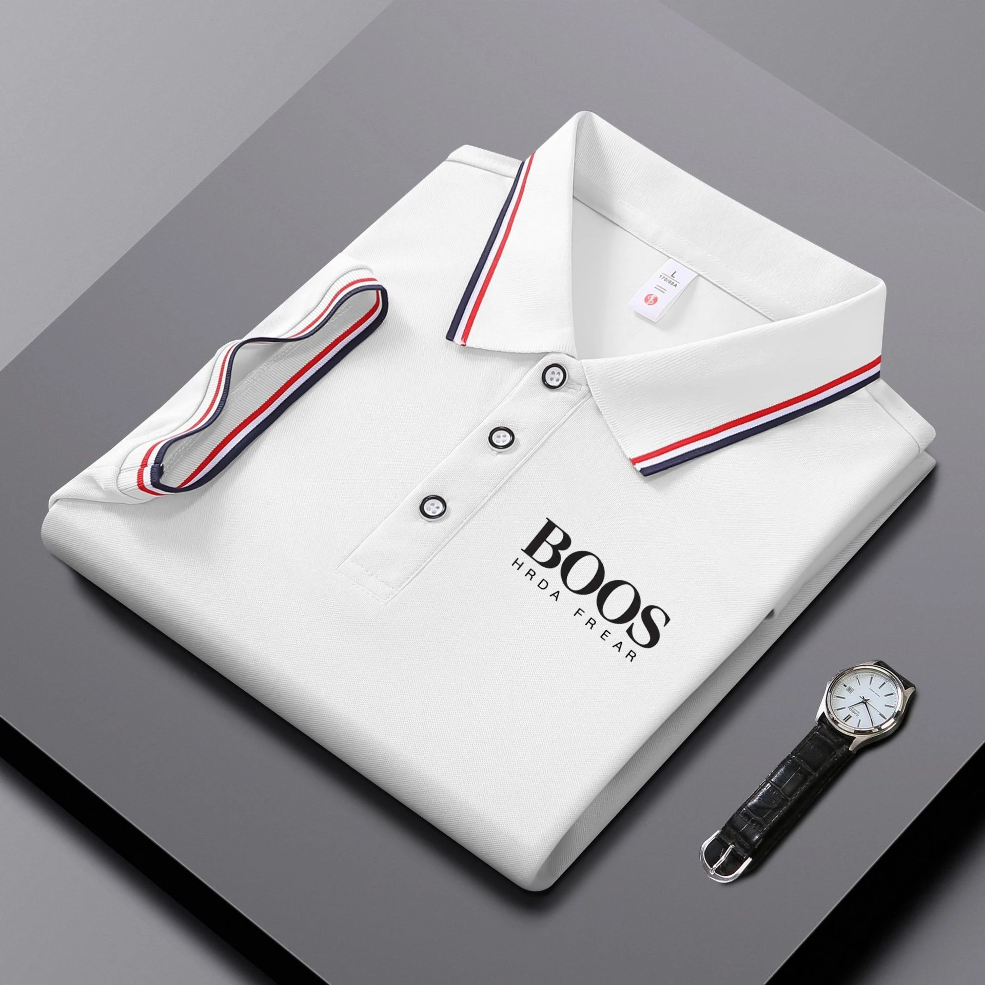 Embroidered New Men's Casual Short Sleeved Polo Shirt for Summer Fashion, Comfort, and Versatile Top image 2