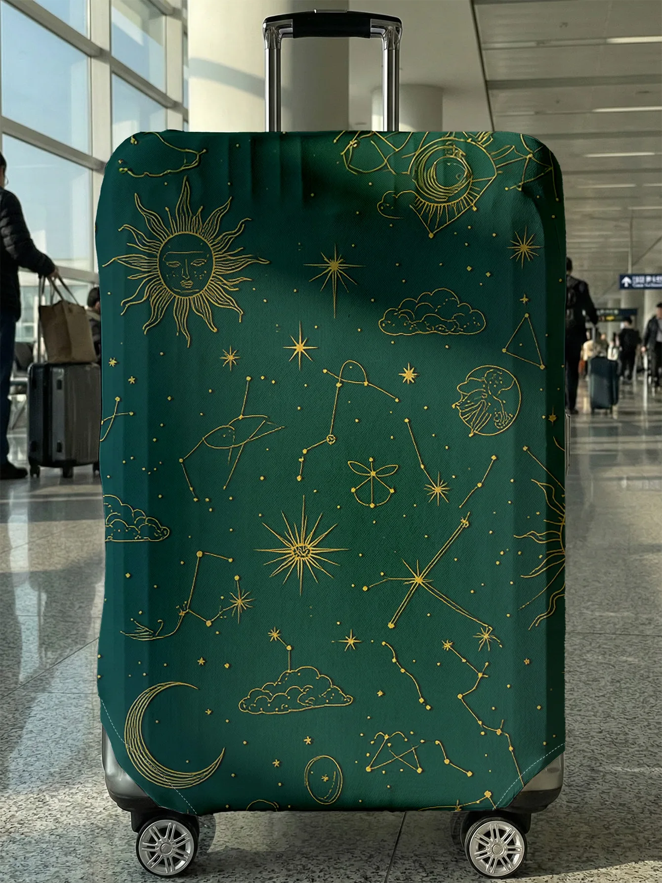 

Emerald Green Celestial Starry Sky Luggage Cover, Suitable for 18-32 Inch Luggage Cover, Luggage Handle Glove, Travel Accessorie