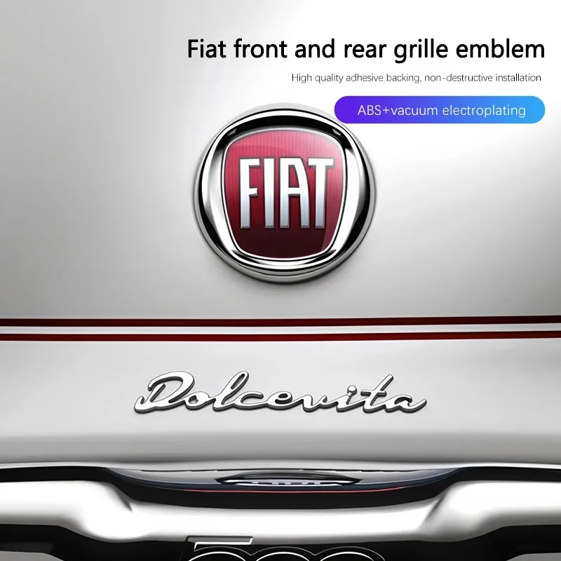 ABS Vacuum Electroplating Car Emblem 95/120mm for Fiat 500e Tipo 500 500x Panda Punto 500L bravo Cronos Argo Ducato Musa Doblo
