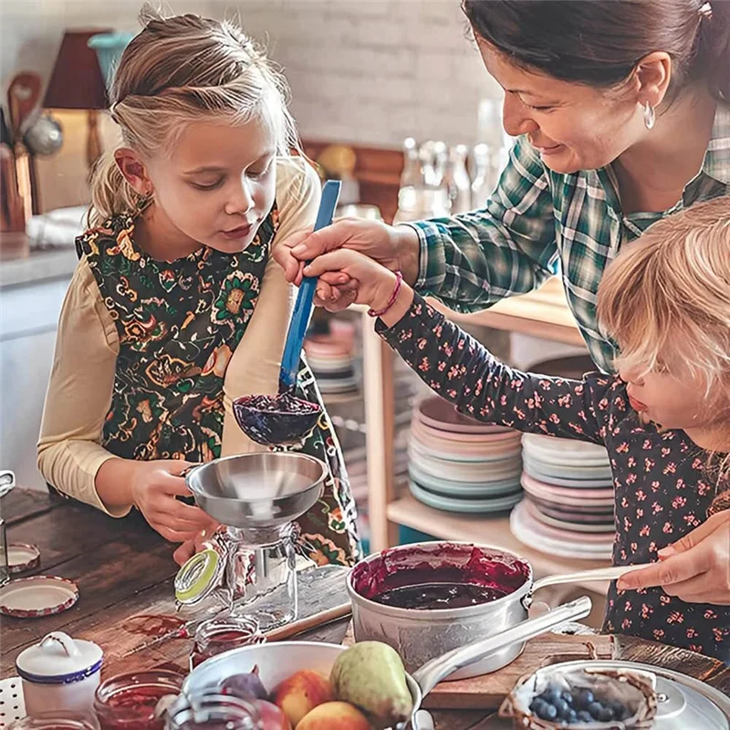 PORK-5.1 بوصة 304 قمع مطبخ من الفولاذ المقاوم للصدأ مع 200 شبكة مصفاة فلتر طعام لنقل السوائل والزيت وصنع المربى