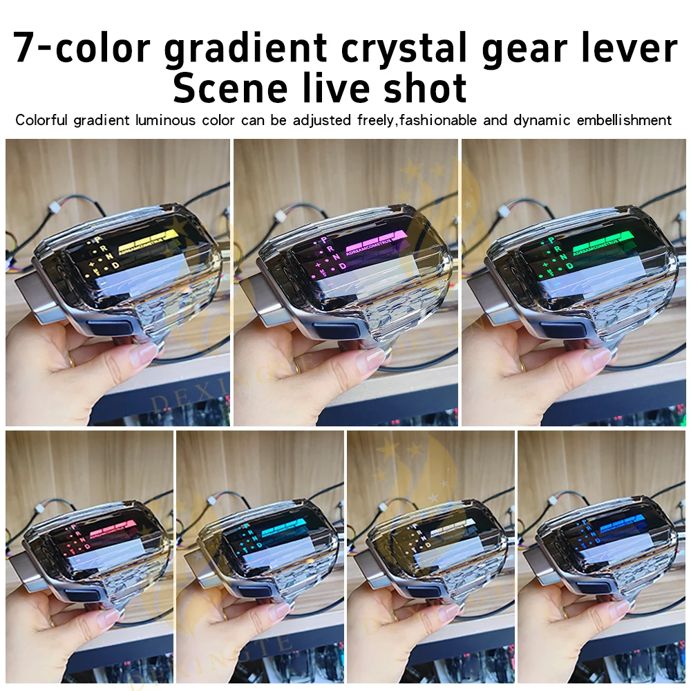 Manopla de câmbio de cristal com LED para Land Rover Freelander 2, com gradiente colorido, acessórios para carros, alavanca de câmbio.