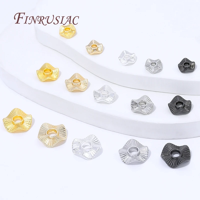 10/20Pcs 18K Gold Plated Flat Round Metal Spacer Beads For Jewelry Making,Bracelets Bead,Separator Beads DIY Accessories image 5