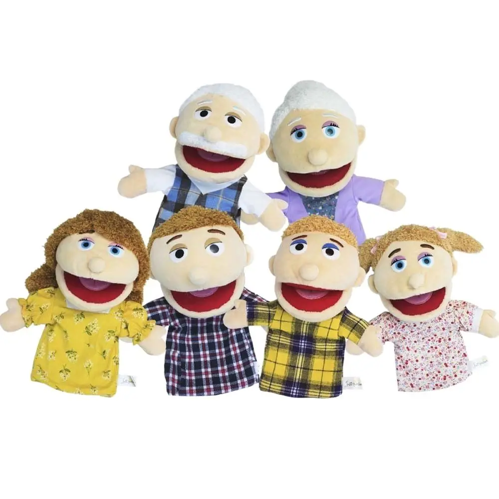 Marionnette à main en peluche pour père et mère, oreiller, jouet, famille, beurre