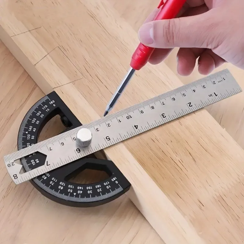 

T-Type Woodworking Angle Ruler Protractor 8/12 inch Adjustable Angle Plate Thickness Woodworking Edge Measurement Scribing Tools