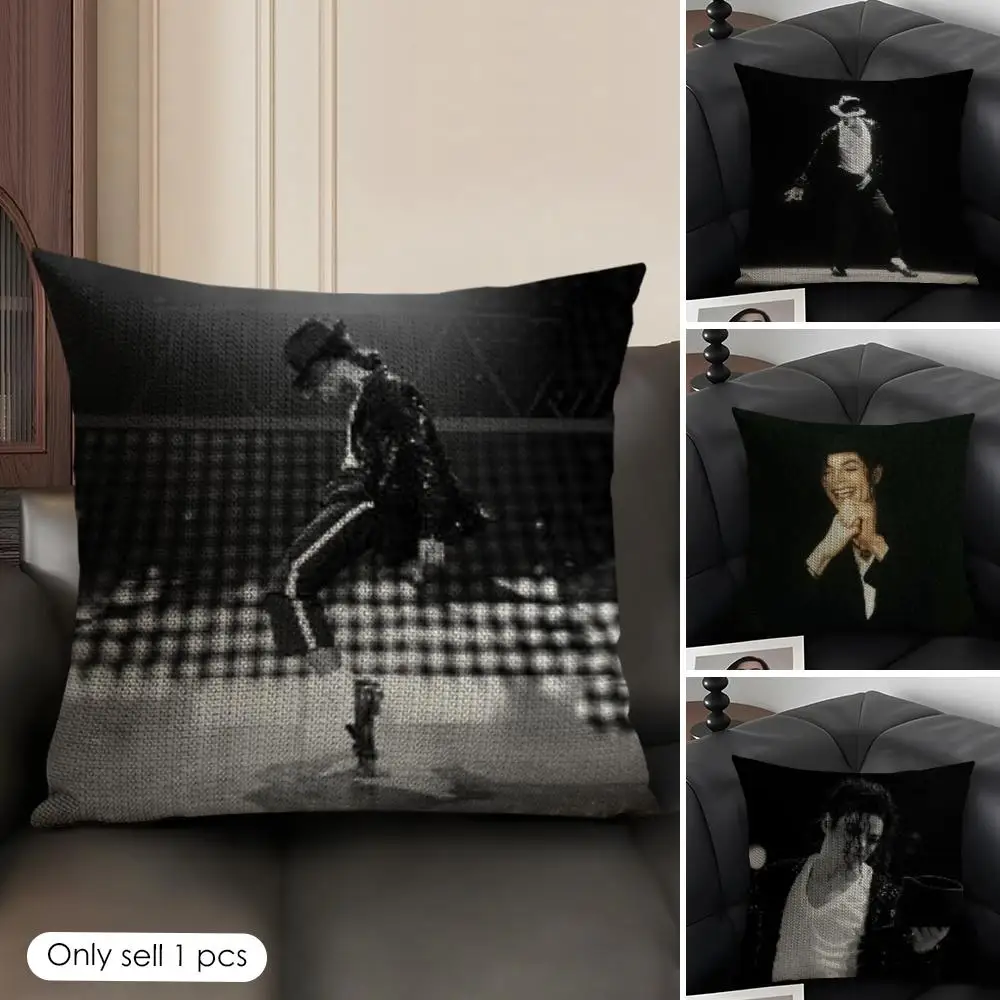 Michael Jackson3 Cushion Cover Natural Linen Organic Fabric Double-Sided Printing Breathable Perfect Gift For Decor