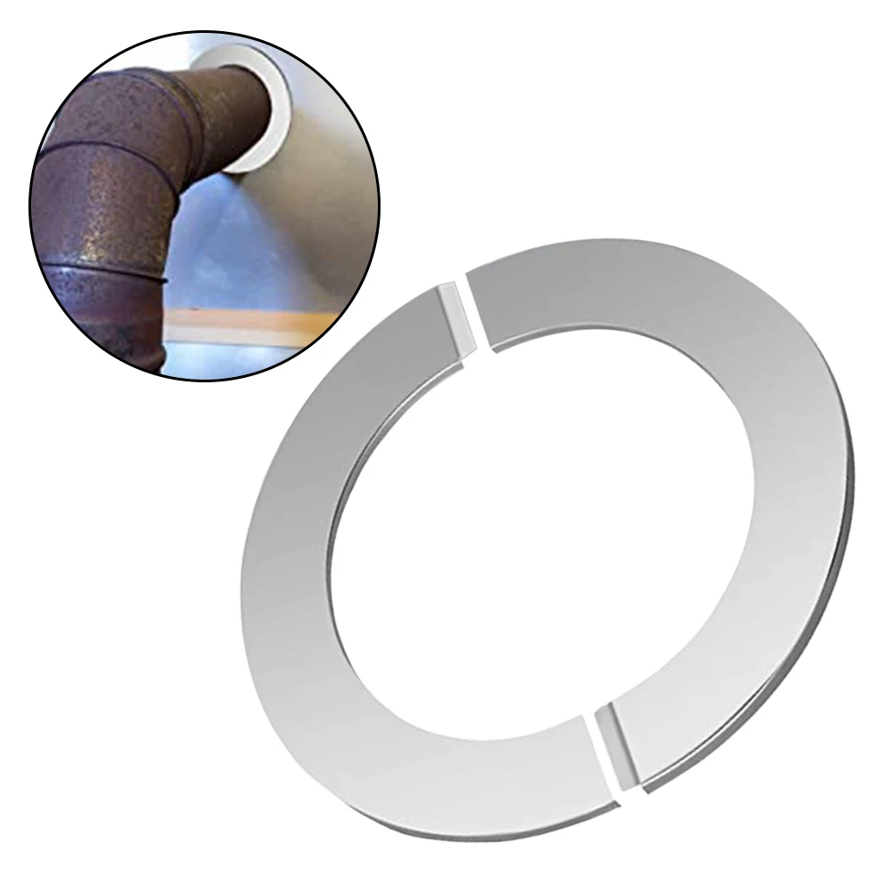1 Pcs Stainless Steel Decorative Pipe Cover Split Design For Gas Water Heater Shower Wall Plate Silvery