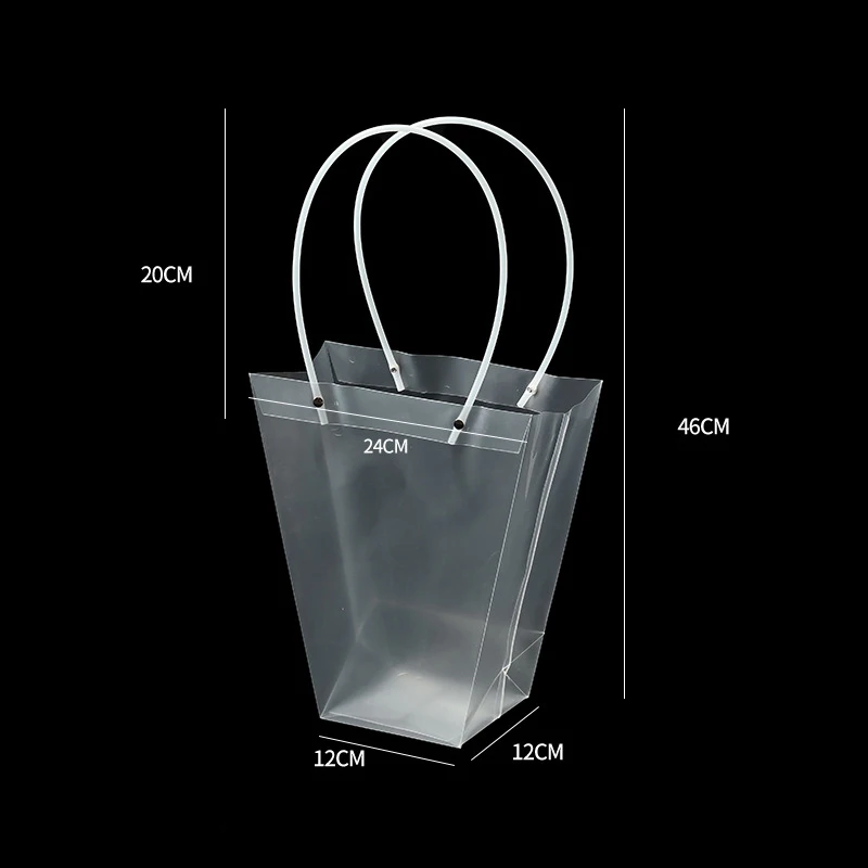 Portable L M S Transparent Trapezoidal Tote Bag Bouquet Bag Floral Supplies Gift Gift Flower Bag Tote Bag