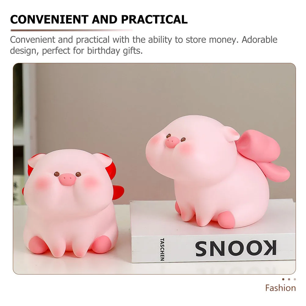 مادة الفينيل الرائعة على شكل حصالة على شكل حيوان، حامل عملات عملي لتزيين سطح المكتب، وعاء نقود على شكل خنزير لطيف للفتيات والأولاد #4