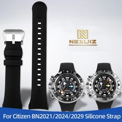 Special Curved Silicone Watch Strap For Citizen Big Monster BN2021/2024 BN2029 Rubber Watch Band Bracelet For Men Waterproof