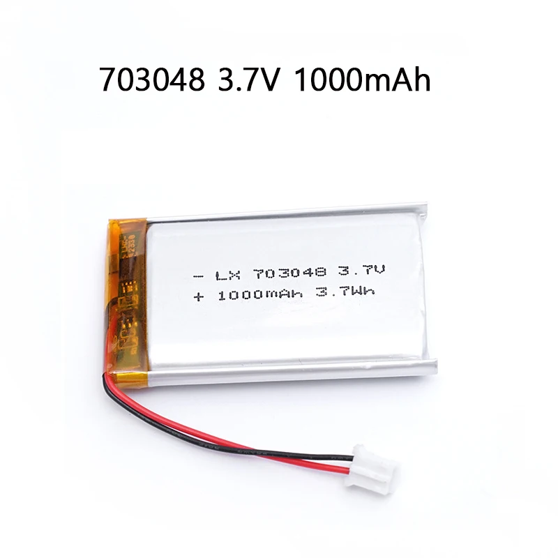 3.7V 703048 1000mAh Lithium Polymer Rechargeable Battery for Early Education Machine  Beauty Instrument Driving recorder