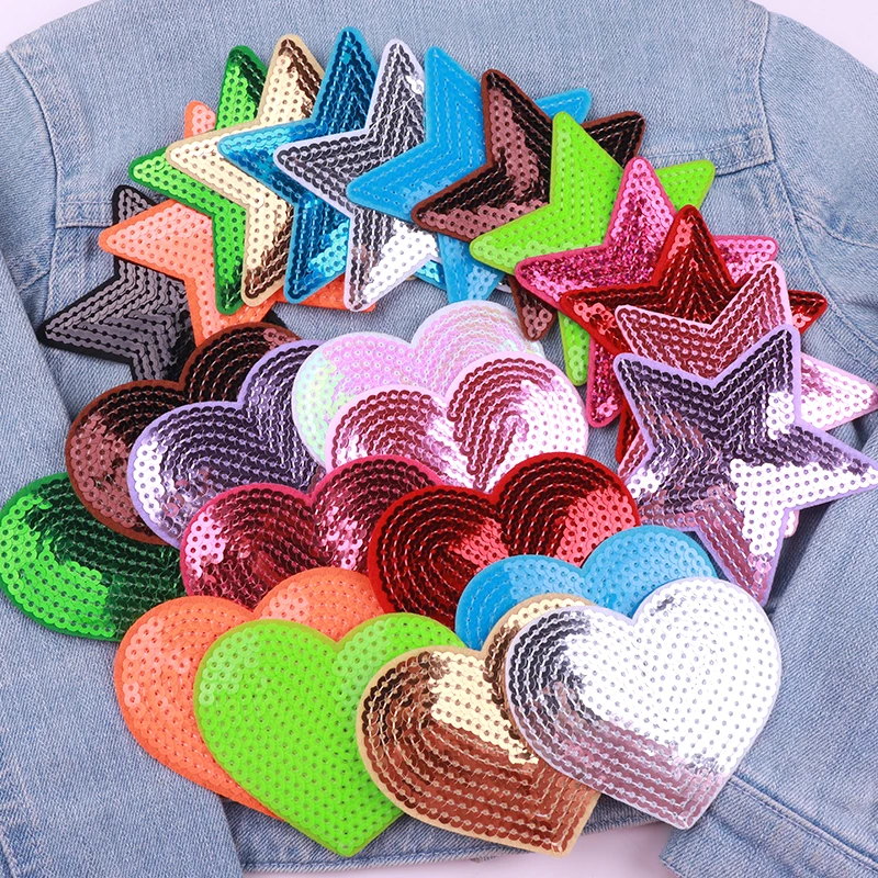 5PCS Five-Pointed Star/Heart Love Sequins Embroidery DIY Sequins