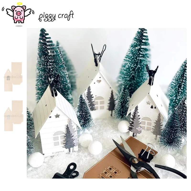 Piggy Craft metal cutting dies cut die mold Love Stars Christmas house Scrapbook paper craft knife mould blade punch stencils