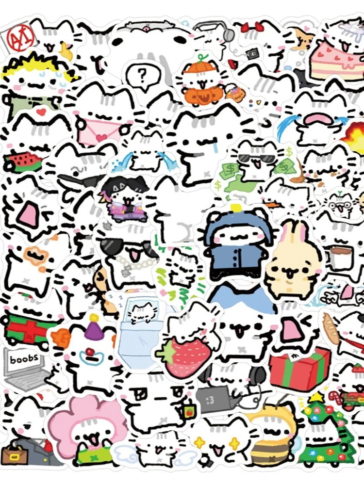 AliExpress Bandai 90PCS Cute Pokky Cat Stickers Kawaii Animal Meme Graffiti Decals Luggage Laptop Phone Guitar Car Bike Skateboard Sticker