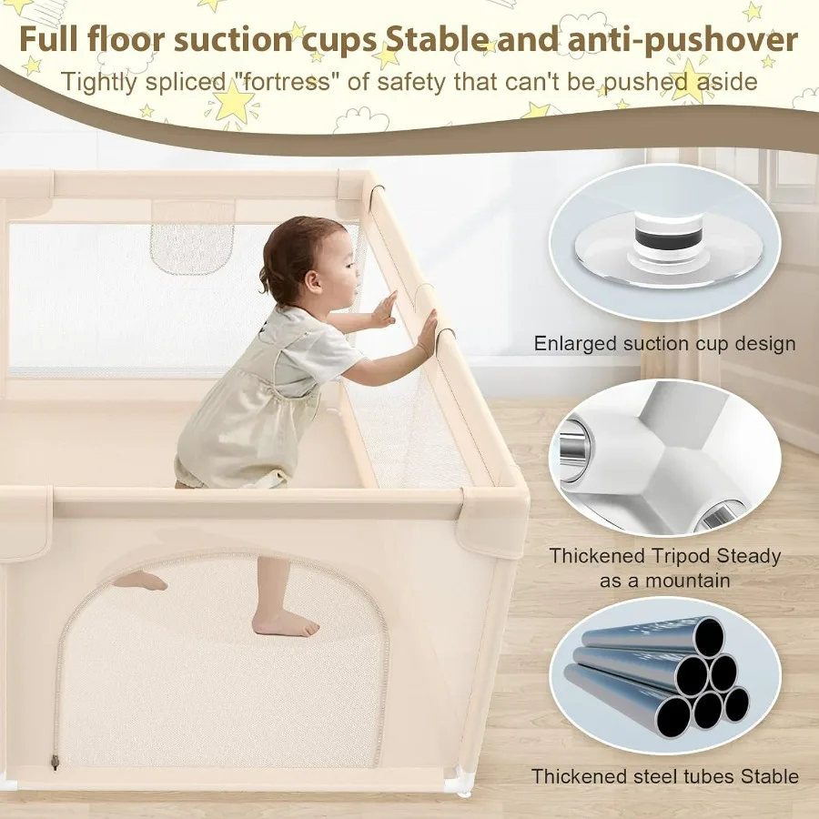 Box per bambini portatile da 50x50 pollici con morbida copertura in rete traspirante per uso interno ed esterno Area di gioco sicura e versatile per