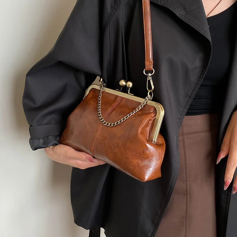 حقيبة دلو نسائية ذات سعة كبيرة لعام 2025، حقيبة كروس من الجلد الطبيعي متعددة الاتجاهات، محفظة كتف عتيقة للتنقل في العمل #2