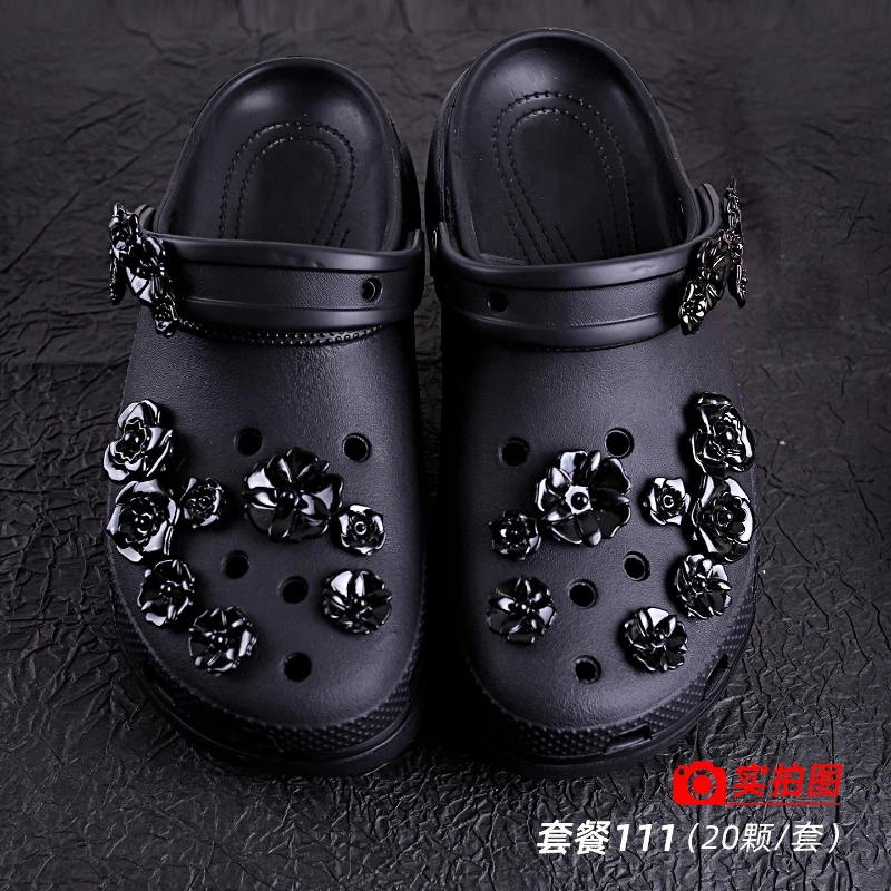 20PCS Crystal Flower Set for Cave Shoes Cute Detachable Shoe Accessories Ins Style Flower Decorations DIY Footwear Accessories