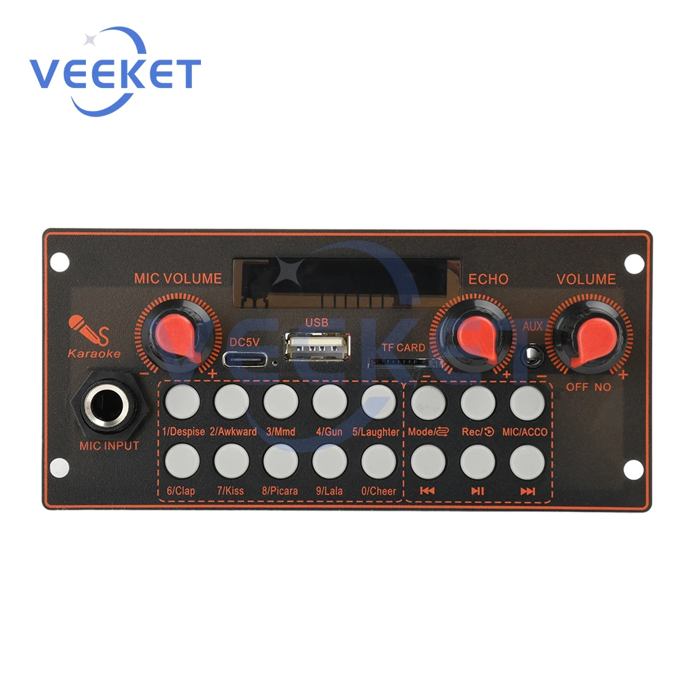 DC 5V 2*10W Bluetooth 5.3 MP3 Decoder Board 20W Amplifier Audio MP3 Player Car FM Radio Module TF USB Mic Record