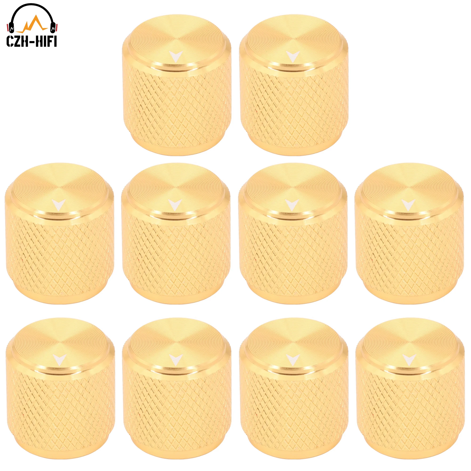 10pcs 13mm Metal Dome Tone Volume Potentiometer Control Knob Button Cap Hat Handle Electric Guitar Bass Radio DJ Mixer Overdrive