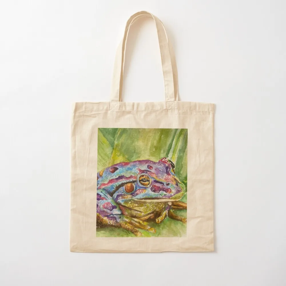 colourful bi frog Tote Bag woman shopping bag foldable reusable bag Eco sacs de shopping