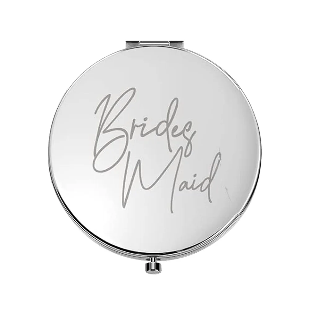 1 pcs wedding Bridesmaid Mirror Bride favors Compact Cosmetic Handheld Pocket Makeup for Bridal Shower for party decor supplies