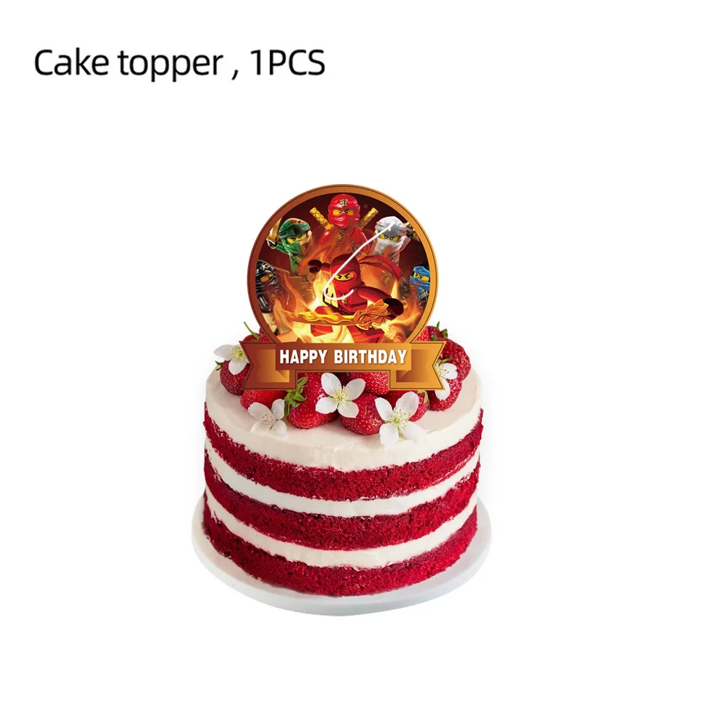 Ninjago Party Dekorationen Teller Becher Geschirr Tortendekoration Servietten Geschenke Geburtstagsparty-Zubehör Hochzeitszubehör Belohnungen Preise – Detail 11