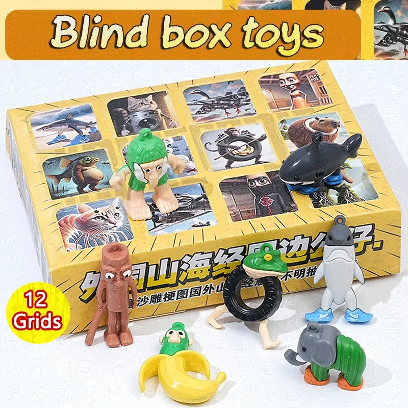 

Tung tung tung Sahur Blind box Toy Tralala Shark Bombardinocrocodilo Figures Key Chain Sahur Action Figure Collectible Toys