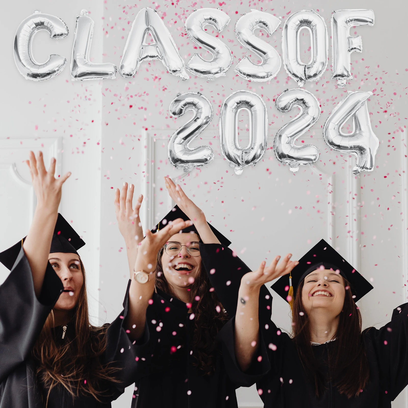 

1 set Golden Class Of 2024 Graduation Balloons Set Decorative Party Balloons Happy Atmosphere