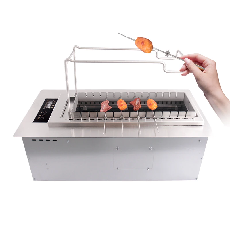 AOBL-máquina de parrilla de barbacoa rotativa automática multifuncional, equipo de barbacoa giratorio Kebab y Yakitori, condición nueva