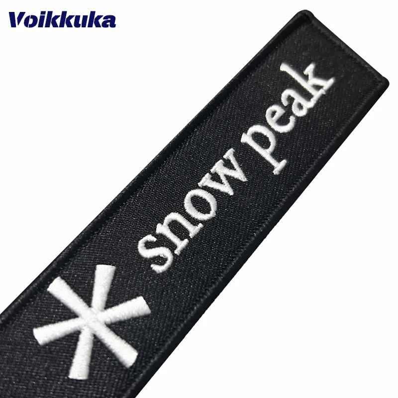 1PC 2PCS 3PCS Set Sale Both Sides Embroidery Snow Peak Black Tag Motorcycle Aviation Keychain Backpack Pendant Accessories