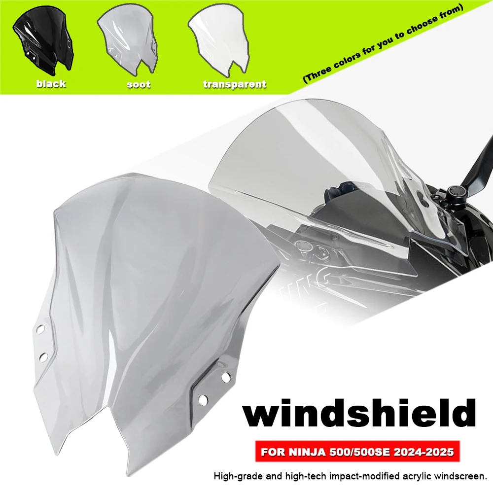 For Kawasaki Ninja 500 Ninja500 NINJA 500 SE 2024 2025 New Windscreen Windshield Wind Shield Screen Protector Motorcycle