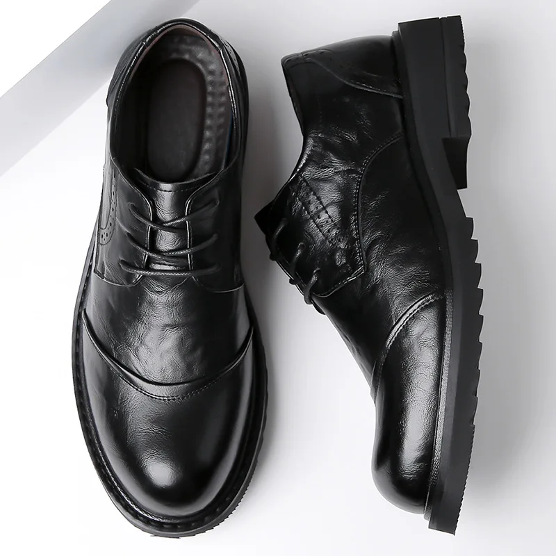 Brand Mens Formal Shoes Genuine Leather Coiffeur Brown Dress Designer Shoes Men Office Elegant Shoes Men Classic Sapato Oxford