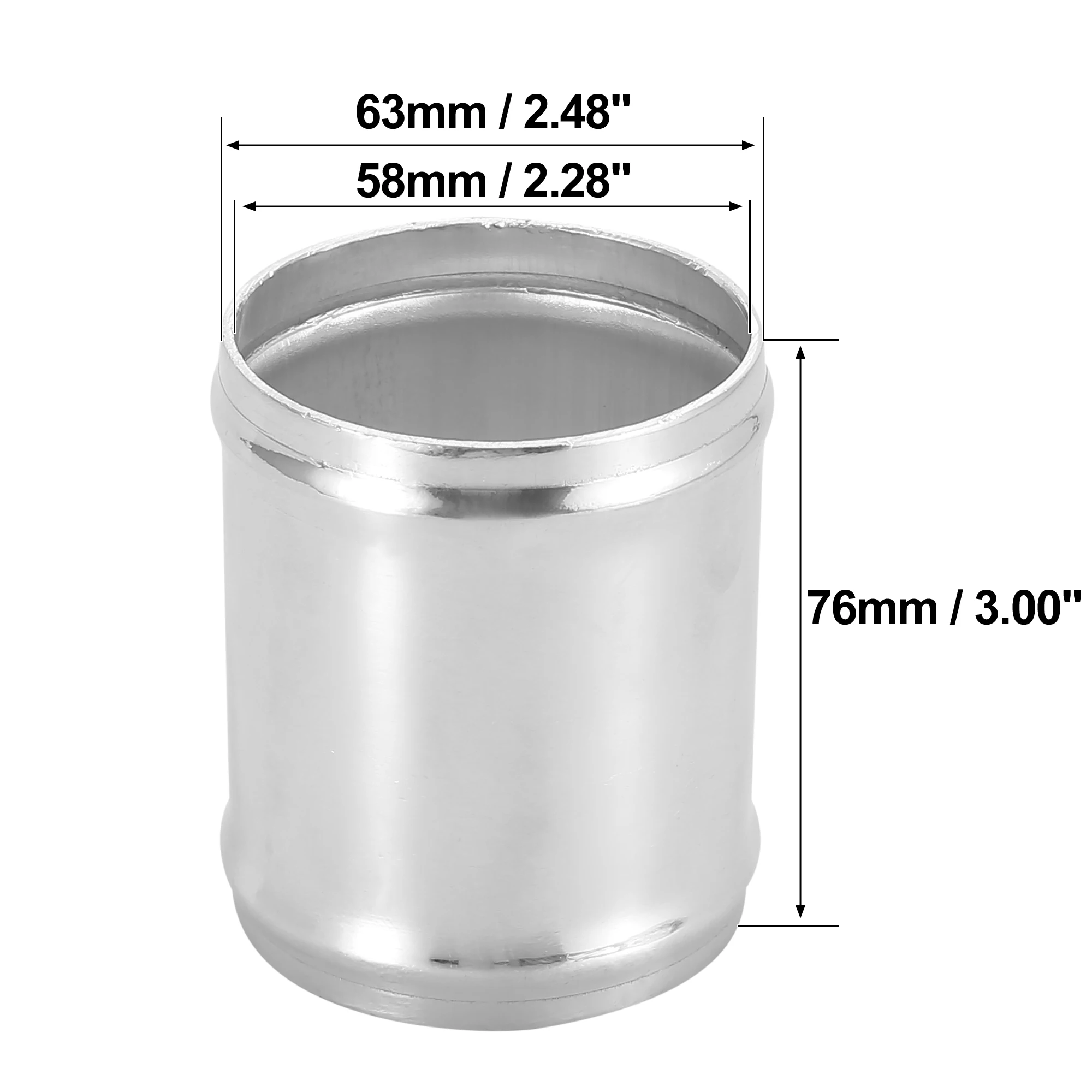 X Autohaux Universal-Schlauchverbindungsrohr-Set aus Aluminiumlegierung mit 2 Klemmen, Außendurchmesser 16–89 mm, Länge 3 Zoll, 76 mm, für Rennwagen-Ladeluftkühler