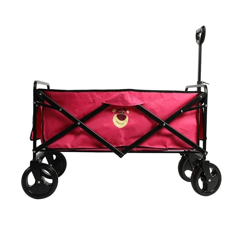 

Camping cart, outdoor foldable camping trailer, small pull camp trolley, portable tie rod