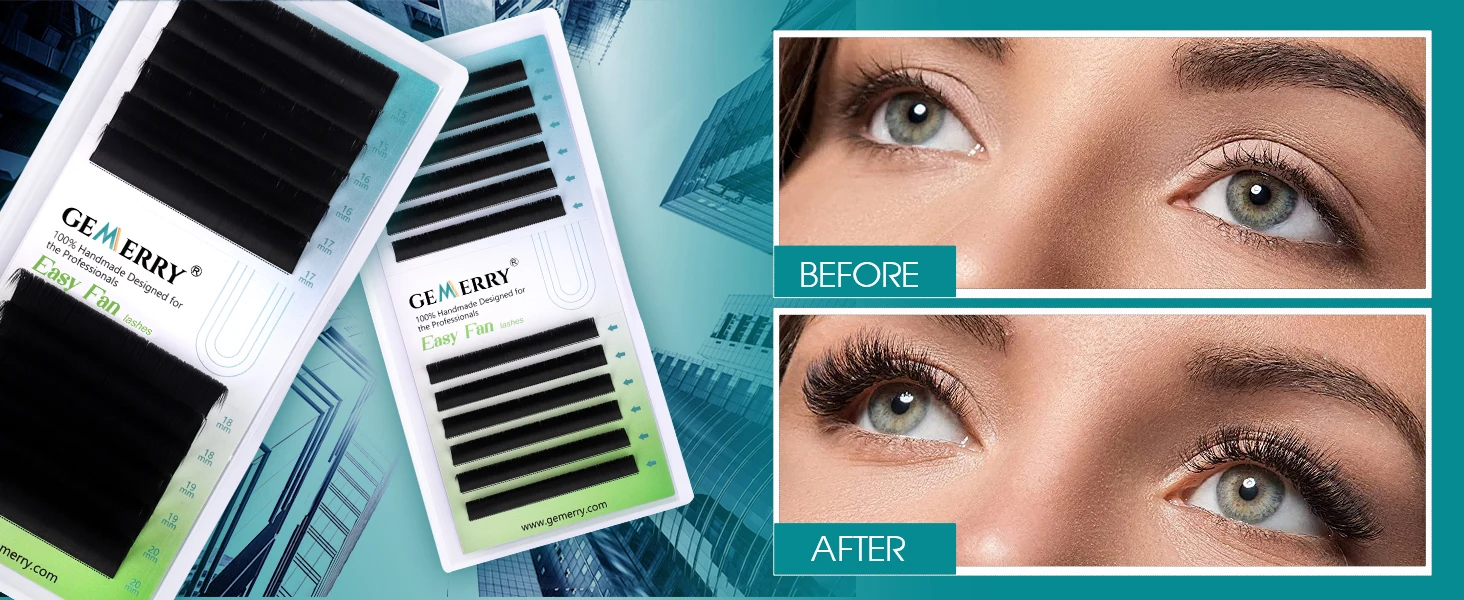 GEMERRY Easy Fan Lashes Wimpernverlängerung Volumen Künstliche Wimpern Faux Mink Make-up Cils Lange Blooming Russian Wimpern – Detail 5