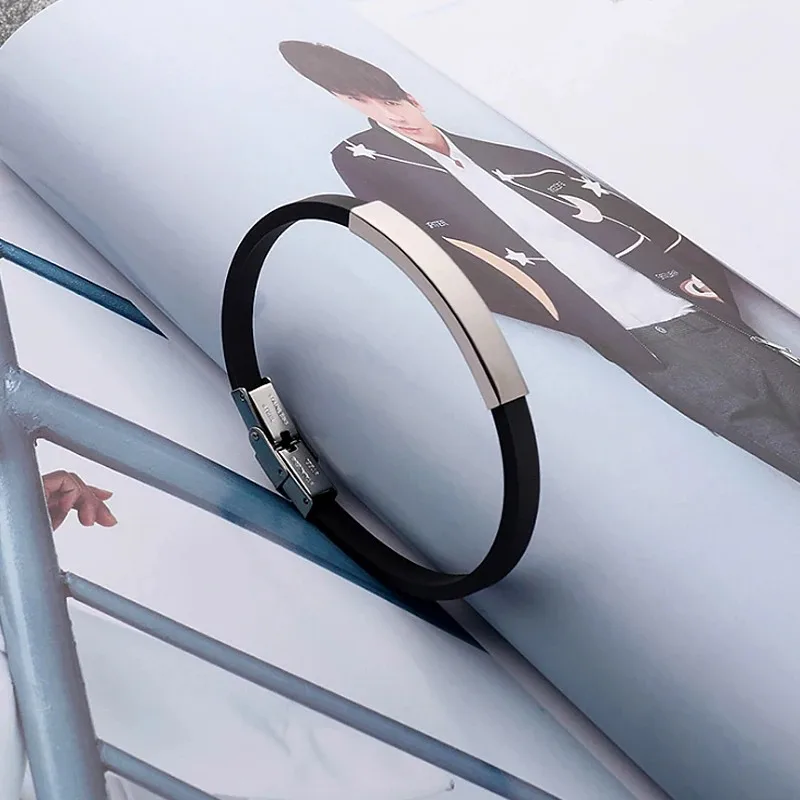 Punk SOS Benutzerdefinierte Text Dünne Leder Männer Armband Personalisierte Gravieren Logo Name Edelstahl Armbänder Für Frauen – Detail 8
