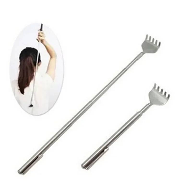 Back Scratcher Portable Back Massager Stainless Steel Telescopic Adjustable Size Itch Scratcher Pen Clip Massage Tool Heath Care