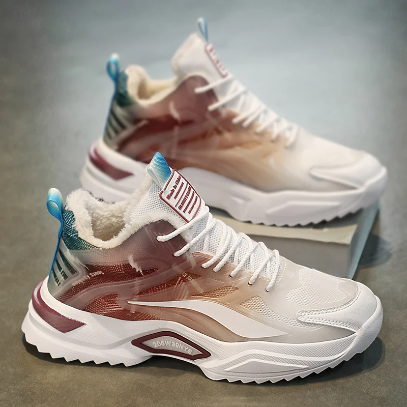 커플 스포츠 단화, 두꺼운 밑창 미끄럼 방지 캐주얼 신발, 가볍고 편안한 야외 스포츠 플러스 사이즈 러닝화