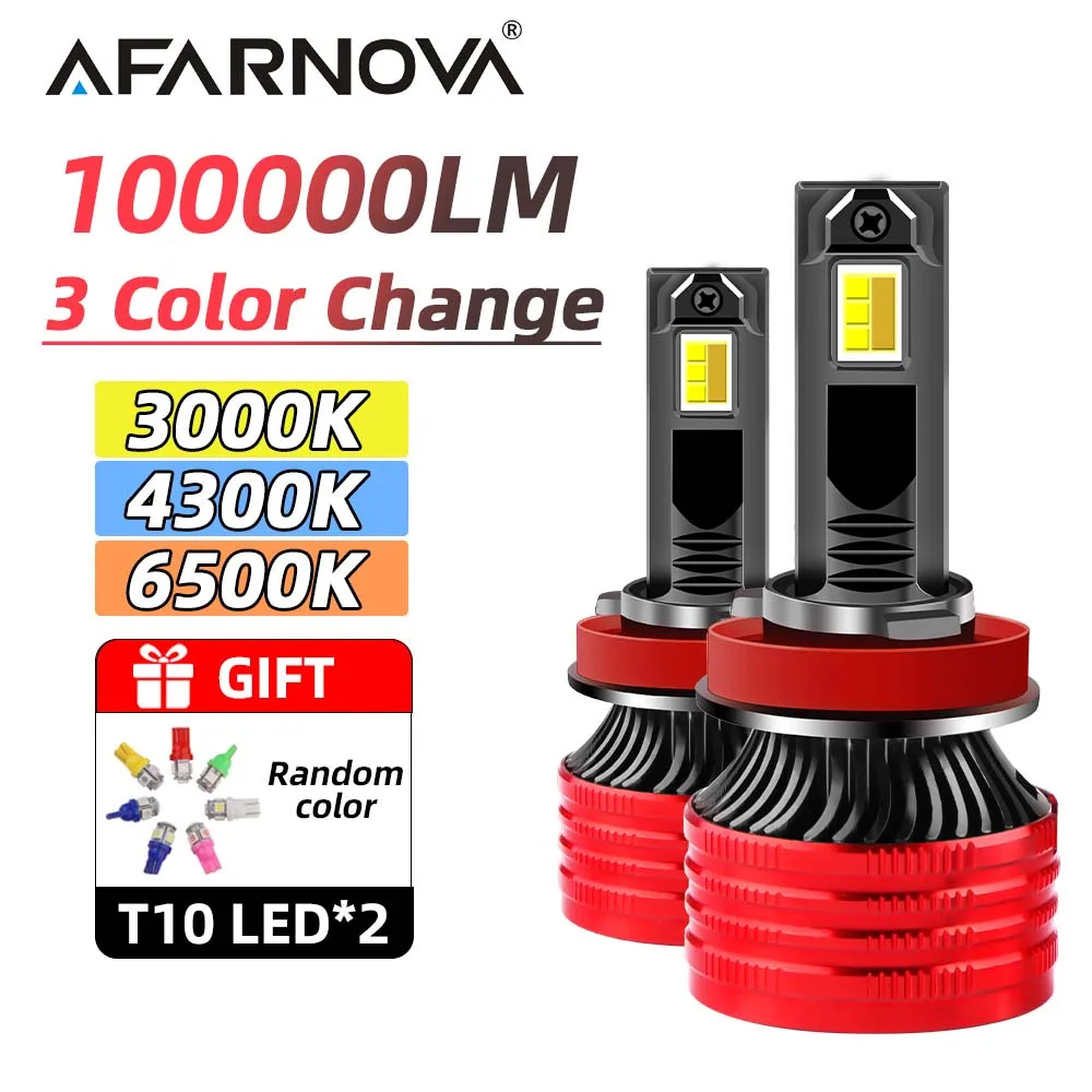 Afarnova High Power 800W 100000LM H4 H7 LED Headlights 6000K Headlamp H1 H3 H7 H11 9005 9006  9004 9007 Auto Lamp Bulb 12V