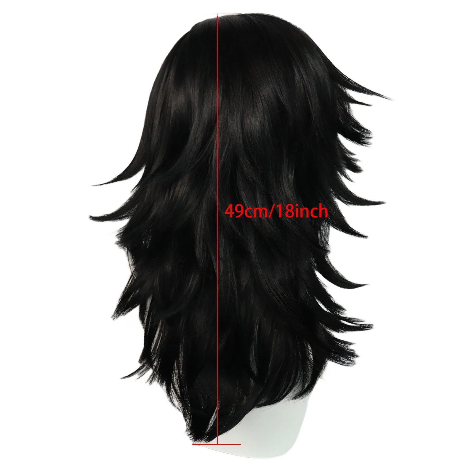 Anime Hellsing Alucard Cosplay Wig Hair Costume Props for Men Women Vampire Hunter Black Medium Long Curly Wigs