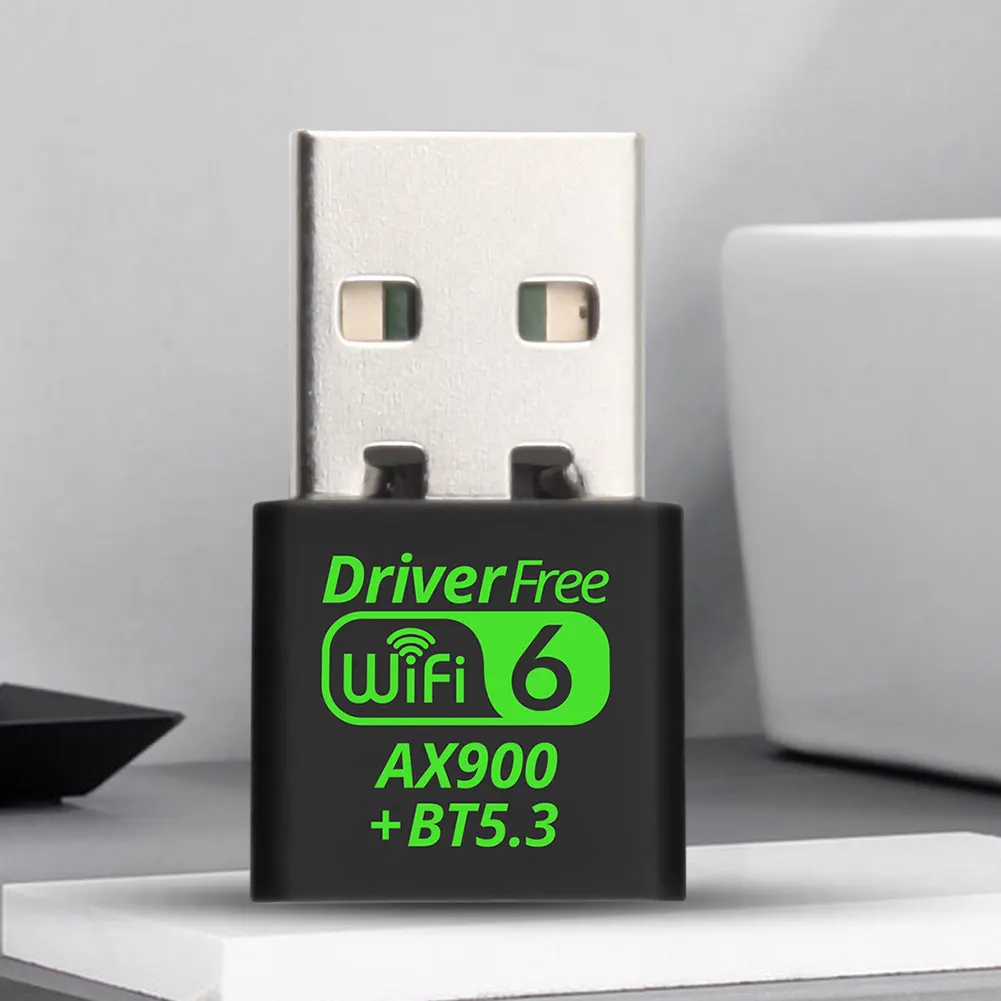 USB WiFi 6 محول 5.3 متوافق مع بلوتوث 2in1 دونغل 900Mbps ثنائي النطاق 2.4/5.8 جيجا هرتز شبكة WiFi جهاز استقبال Wlan اللاسلكي
