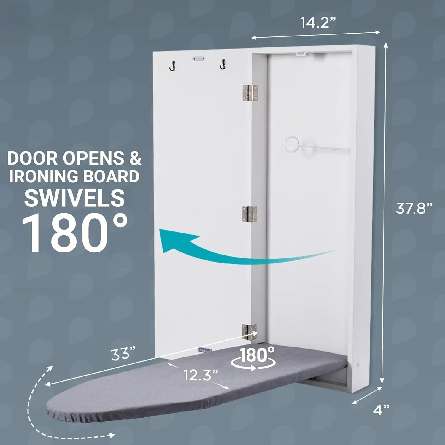 

(XMSJ-Hot) Настенный поворотный шкаф для гладильной доски, складная станция для глажки и хранения для дома, квартиры, с механизмом легкого отсоединения