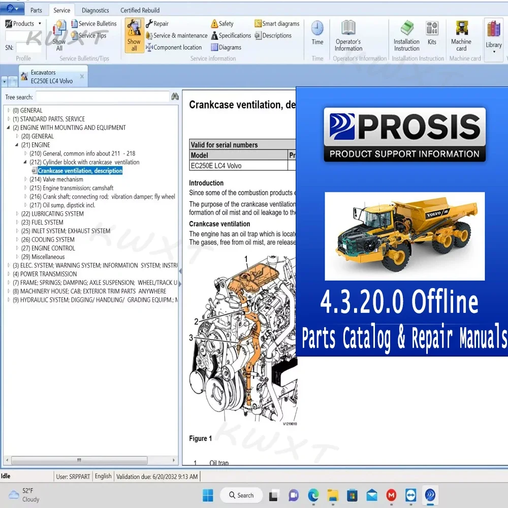 Vol-vo PROSIS [11.2022] Offline Parts Catalog Repair Manuals Construction Equipment & Penta Full Workshop Operator Maintenance