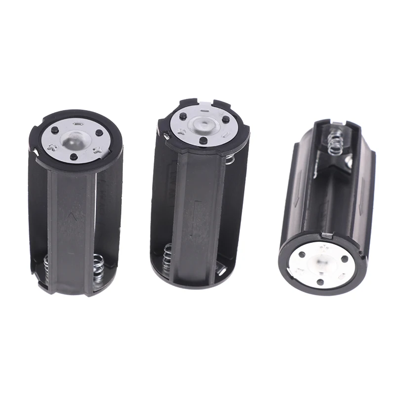 1/3Pcs Black Cylindrical Battery Adapter Case 3x AA to D Size Battery Holder Hold 3 Standard AAA Batteries For Flashlight Lamp