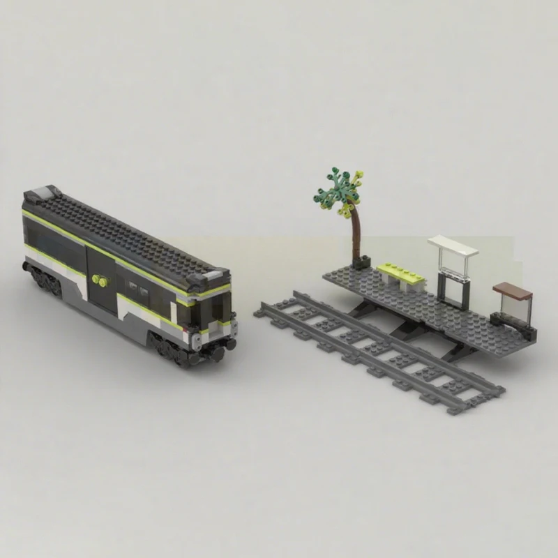 255PCS MOC 60337 Alt Build Cab Coach 변환 DIY 모듈식 빌딩 블록 어린이를위한 기차역 모델 장난감