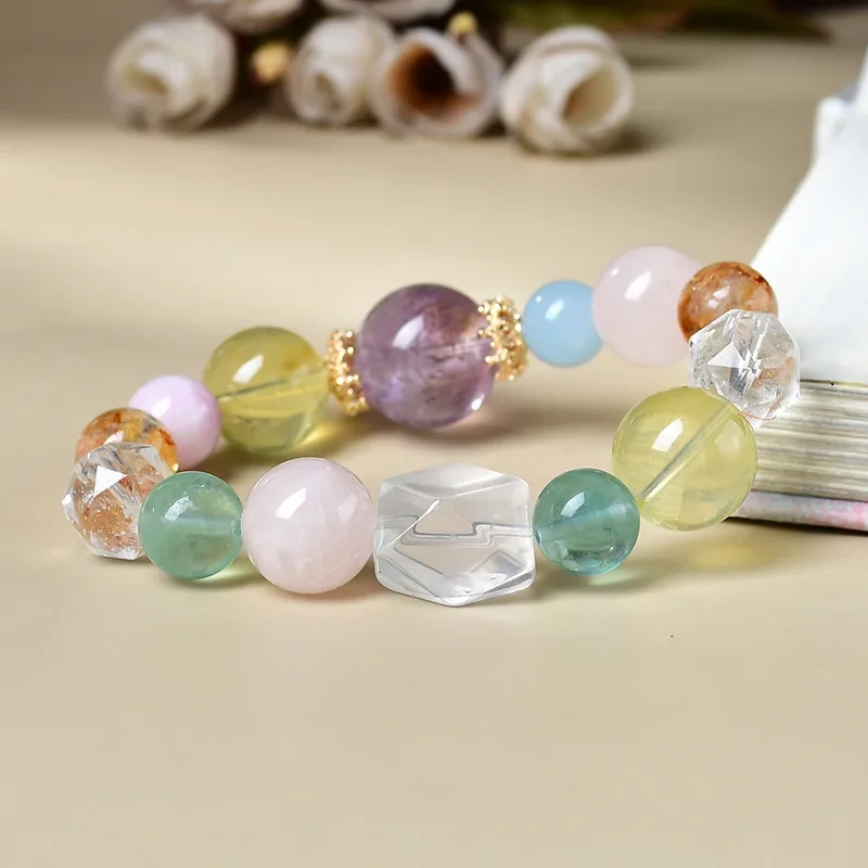 

Natural Crystal Bracelet, Gold Asai, Citrine, Duobao Crystal, Women's Fashion Light Luxury Bracelet
