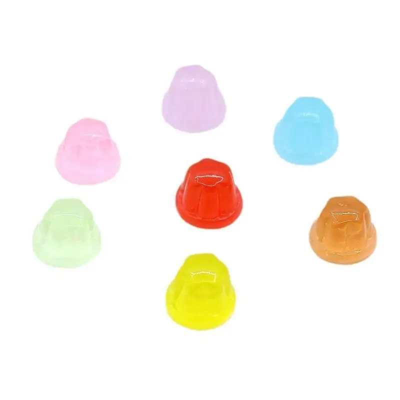 10pcs Resin Pudding Kawaii Fake Food Miniature Craft Material Scrapbooking Figurine Cabochon Accessories Flatback Embellishment