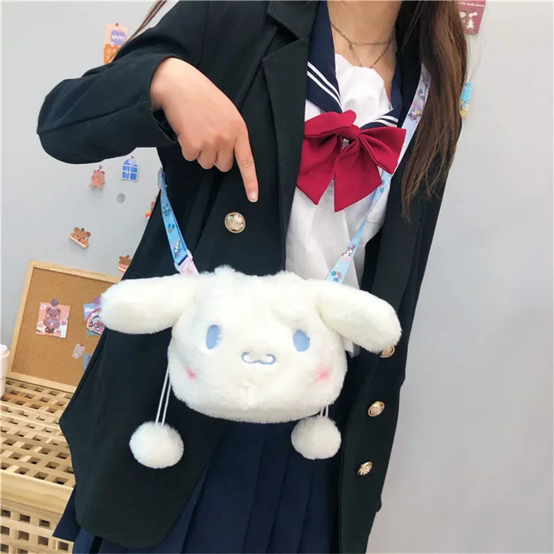 Hello Kittty Kawaii Purses and Handbags Sanrio Kuromi Coin Bags for Women Cute Cinnamoroll My Melody Purin Shoulder Phone Bag